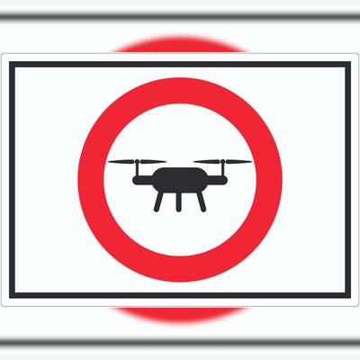 HB-Druck Drohnen Flugverbot Symbol Aufkleber A7 (74x105mm)