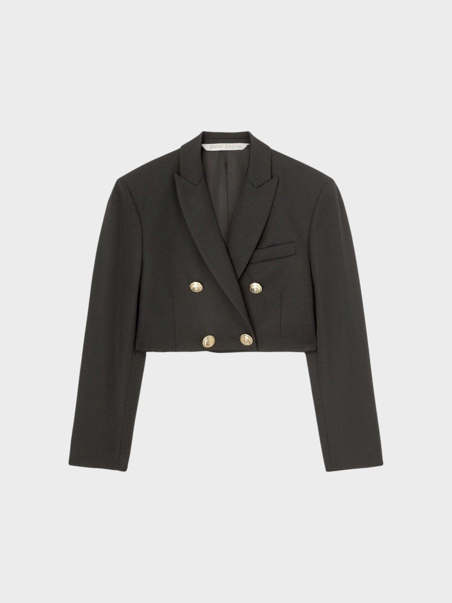 Palm Angels Cropped Blazer Zwart Goud