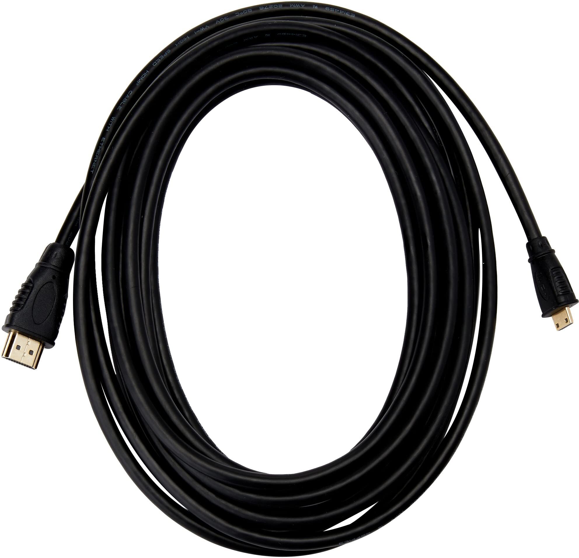 Pro Signal CDLHD-205 HDMI Mini C Male to HDMI A Male Cable, 5 m, Black