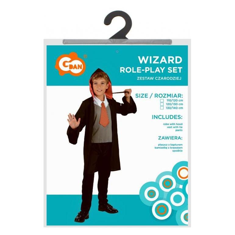 GoDan Halloween Wizard Zauberer Kostüm 110/120 cm (110, 116, 122) (37836538)