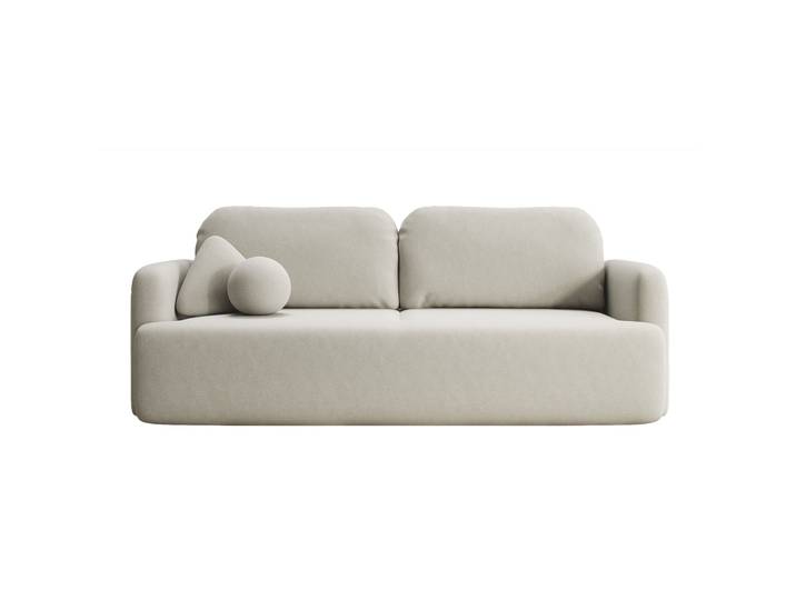 Dreisitziges ausklappbares Sofa Lambina mit Stauraum, hellbeiger,