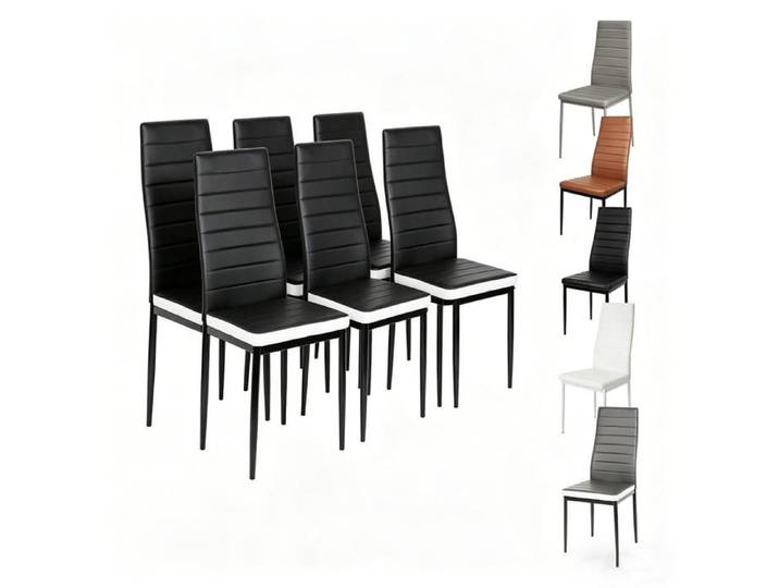 Lot de 6 Chaises de Salle à Manger - SUPFINE - Chaises de Cuisine Moderne - Confortable Coussin Intégré - Salon Cuisine Bureau