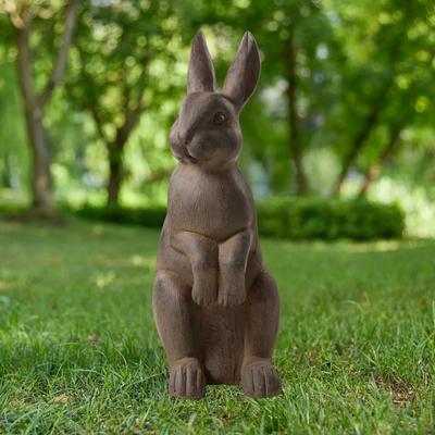 Glitzhome MGO Standing Rabbit Garden Yard Statue Summer Bunny Figurines