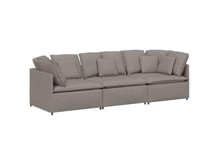 Makastle Modulares Sofa Couch mit Kissen Stoff Taupe