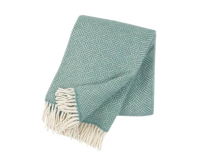 Klippan Yllefabrik Plaid en laine Samba menthe