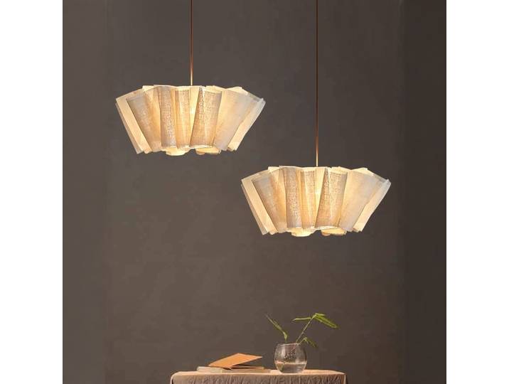 Lampe suspendue en tissu Wabi Sabi, hauteur réglable, pour salon, chambre à coucher, cuisine, décoration intérieure, éclairage LED.