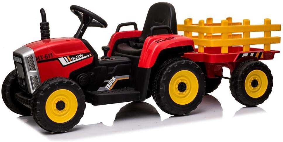 Jardindeco Tracteur électrique enfant avec remorque 12v Multicolore 137x53x50cm