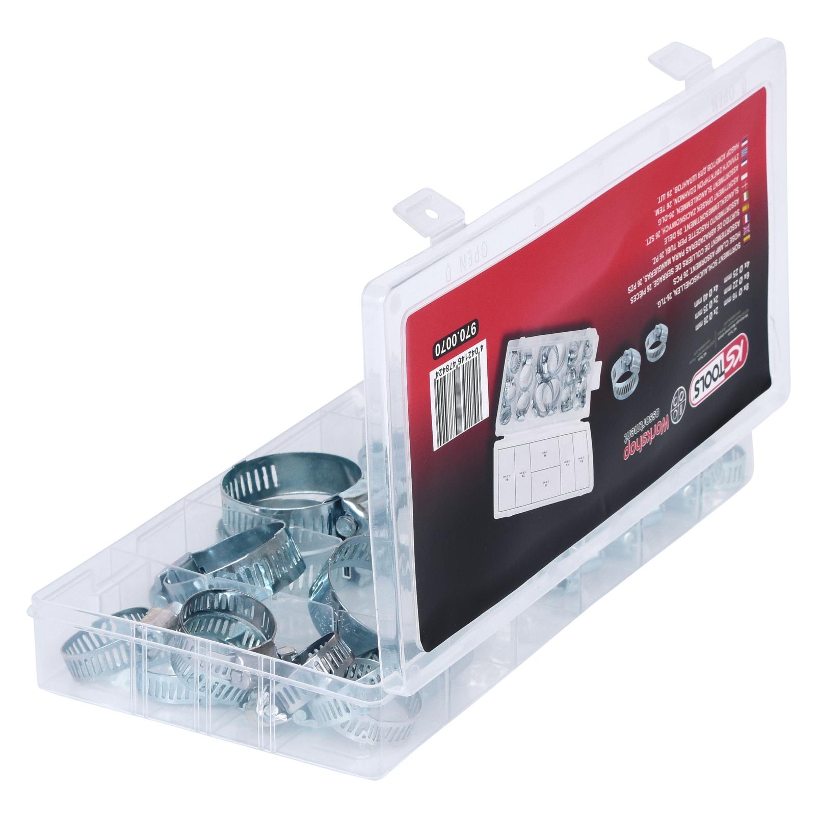 KS Tools Sortiment Schlauchschellen. Ø 16-40mm26tlg. (970.0070)