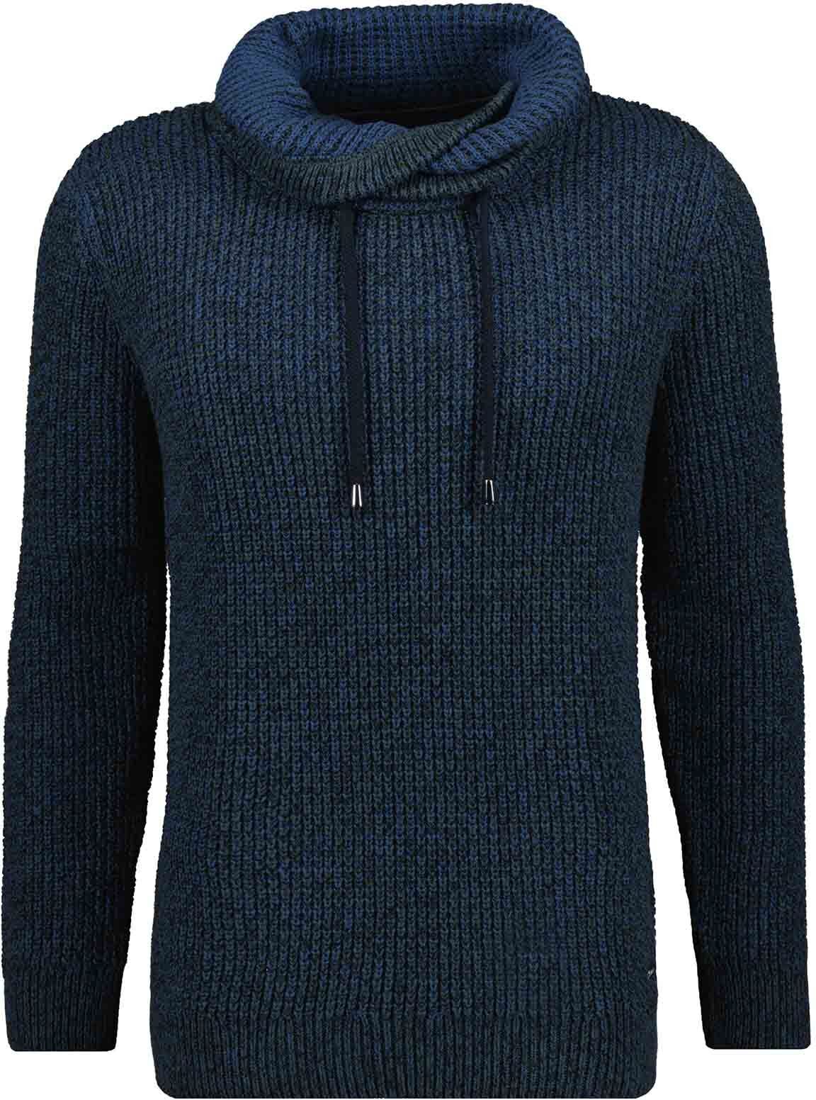 Rollkragenpullover RAGMAN, Herren, Gr. 58, bunt (blau, grün, 731), Strick, 100% Baumwolle, ohne Ausschnitt, Pullover Rollkragenpullover blau, grün, 731 58