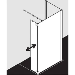 Kermi Pasa XP Seitenwand mit beweglichem Flügel PXT1R10018VAK 100x185cm, silber hochglanz, ESG klar, rechts, auf Duschwanne