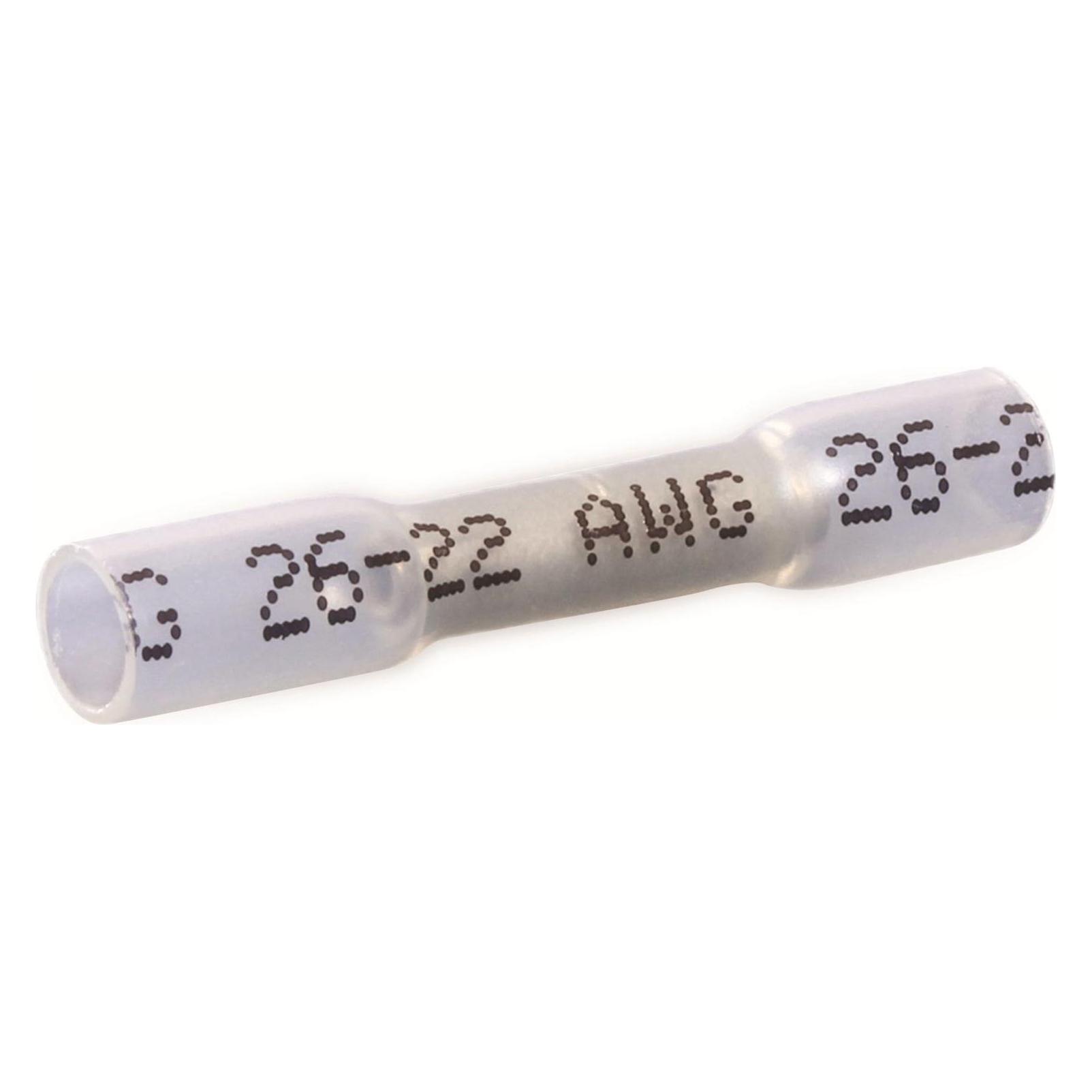 Quadrios 22C469 Stossverbinder mit Schrumpfschlauch 0.3 mm² 0.5 mm² Vollisoliert Weiss 1 Set (22C469)