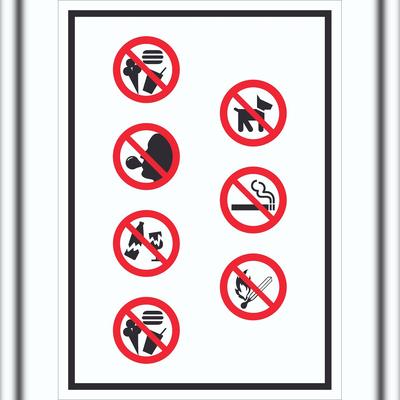 HB-Druck Schild Platz- und Hallenordnung Symbol hochkant A6 (105x148mm)