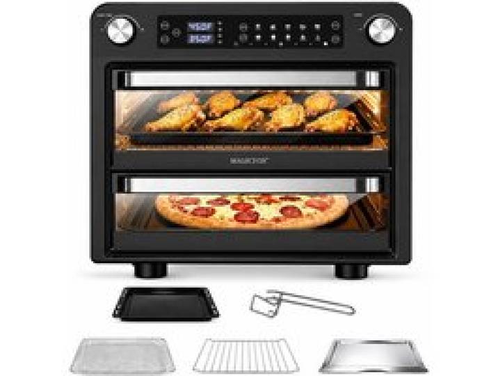 Four Electrique Friteuse sans Huile 36L MAGICFOX - Air Fryer OVEN XXL à Double Tiroir 1800W Multifonction - écran LED 10 Programmes