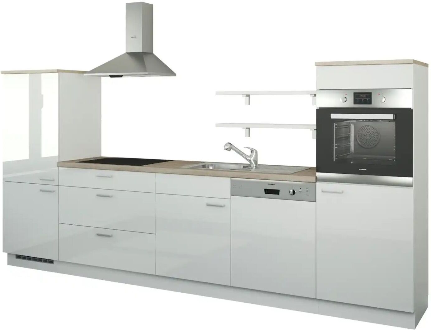 CUBO15 Küchenzeile ohne Elektrogeräte  Kassel ¦ weiß ¦ Maße (cm): B: 330