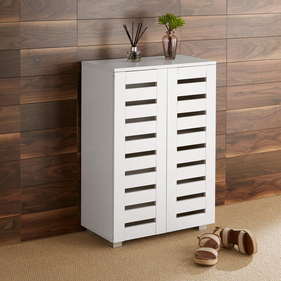 Ebern Designs Oslo 10 Pair Shoe Storage Cabinet White 10