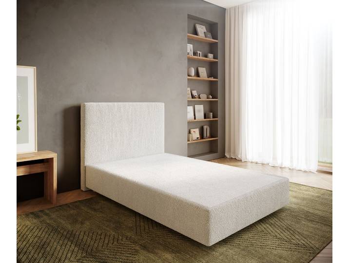Boxspringgestell Dream-Well 120x200 cm Bouclé Creme-Weiß, Boxspringbetten