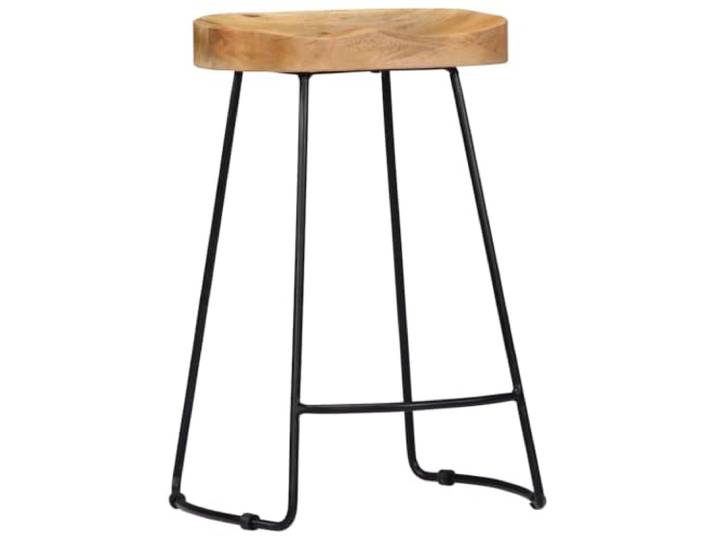 POUFGDR Barhocker aus massivem Mangoholz, 2 Stück, industrielles Eisen Dichtes Hartholz, einzigartige Handwerkskunst, Eisenpulverbeine, Kapazität 110 kg, Retro-Stil, industrieller Stil