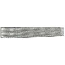 Helloshop26 - Silberfarbener pulverbeschichteter Stahl-Pflanzkasten/Hochbeet für Pflanzen und Blumen geeignet für Terrassen und 02_0039765