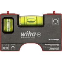 Mini-Wasserwaage Pocket 8 cm grau/rot, mit Magnet