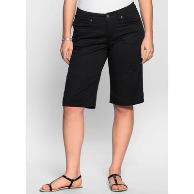 Bermudas SHEEGO, Damen, Gr. 50, Normalgrößen, schwarz, 97% Baumwolle, 3% Elasthan, unifarben, Hosen Bermudas