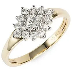 CANADIAN DIAMONDS Ring 16 Brillanten zus. ca. 0,33ct Gold 585