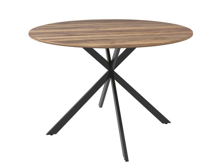 Homcom Runder Esstisch für 4 Personen, Küchentisch im Industriestil, Dunkelbraun, Metall, 120x75x120 cm, Esszimmer, Esstische
