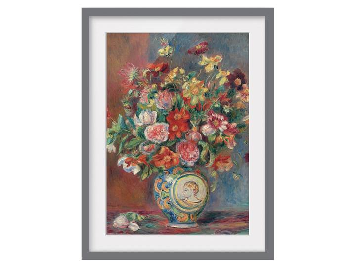 Impression art bouquet de fleurs III Pin massif, verni mat Multicolore 30 x 40cm