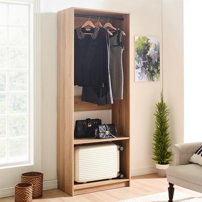 "Prosper 32"" Oak Wood Walk-in Closet with Two Shelves"