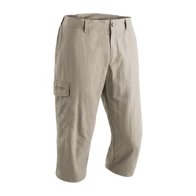 Caprihose MAIER SPORTS "Jens", Herren, Gr. 46, Normalgrößen, beige, 100% Polyamid, Hosen Caprihose, kurze Hose Herren, luftige Wanderhose, leichte Outdoorhose, Reg Fit