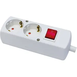 Tragbare Doppelsteckdose 230V Schuko mit Schalter T-97593