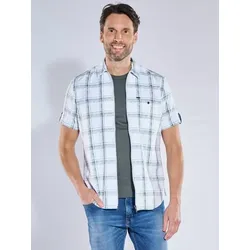 engbers Herren Overshirt mit Reißverschluss Grün regular kariert Kent-Kragen - 6XL