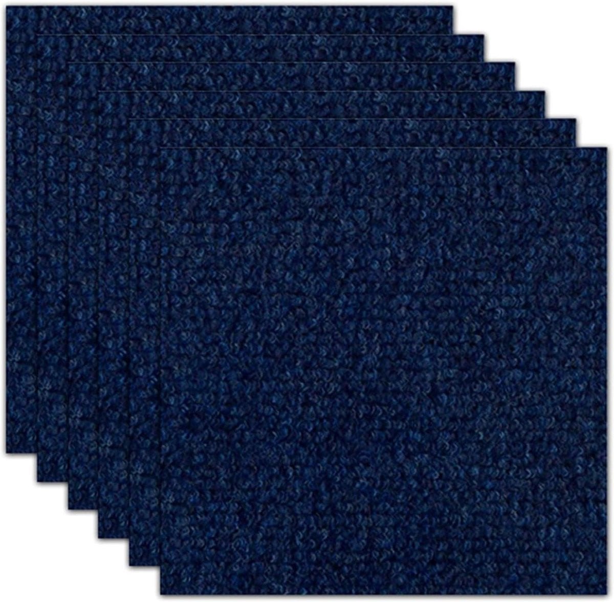 Zelfklevende tapijttegels donkerblauw - 24 stuks