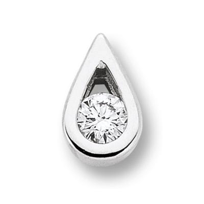 Kettenanhänger ONE ELEMENT "0.05 ct Diamant Brillant Tropfen Anhänger", silber, Schmuckanhänger, Damen, 0,05, Diamanten Gold Weißgold 585, Diamanten, Gold, Weißgold 585, Kettenanhänger, Elegant & beständig – Diamantdetails mit feinem Funkeln