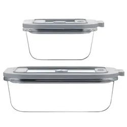 Kilner® Frischhaltedosen 2er-Set mit Vakuum Verschluss 1x 310ml & 1x 630ml