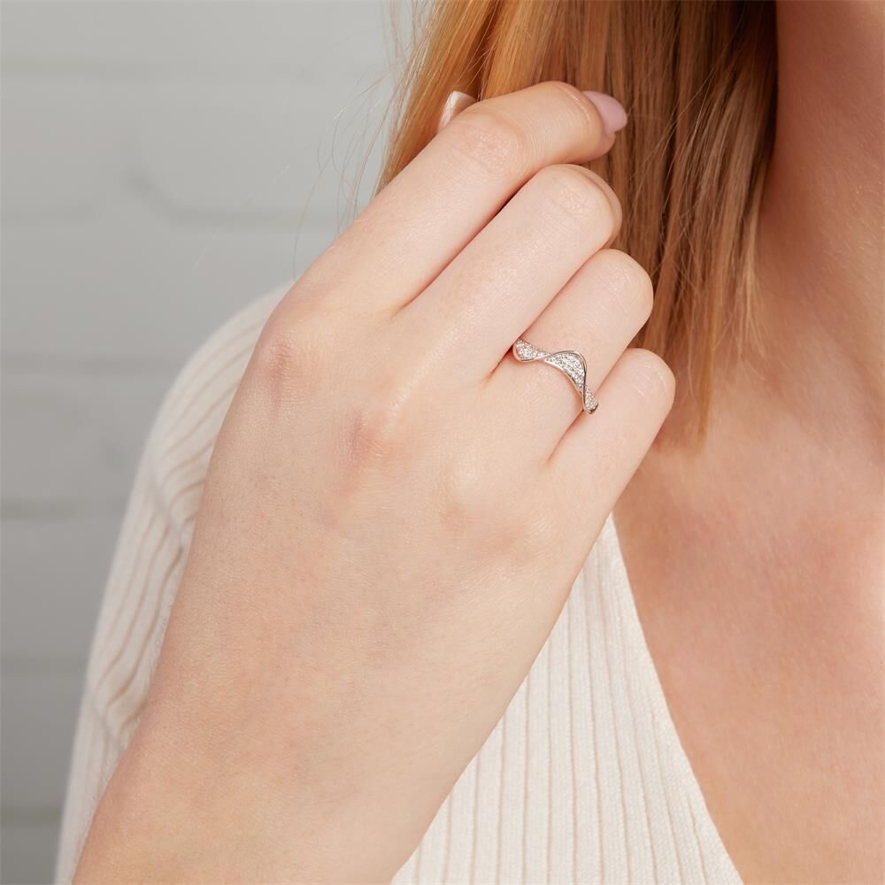 Unique 585er Weißgoldring mit 48 Brillanten silber