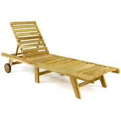 VCM, Liegestuhl, Sonnenliege Gartenliege Liegestuhl Teakholz klappbar Natur 200x57cm (200 cm)