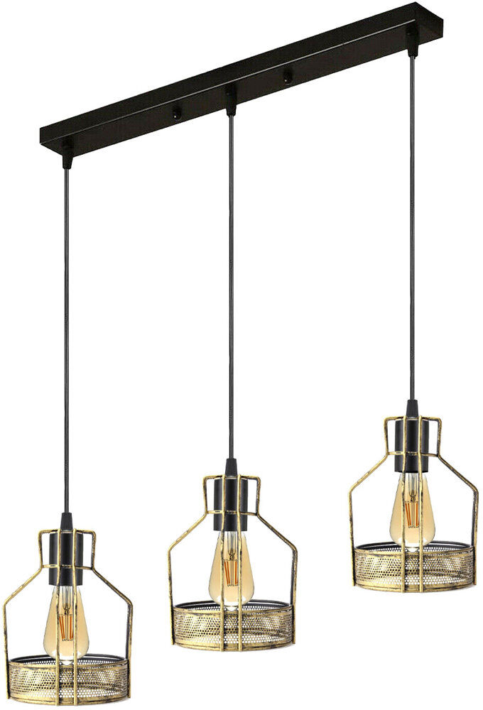 Borough Wharf Elisheba 3 - Light Brushed Copper Kitchen Island Pendant Brushed Copper 121.5cm H X 64cm W X 14cm D