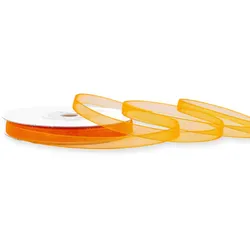 Creativery 6mm Organzaband 25m Chiffonband Schleifenband Geschenkband Stoffband Schmal Orange