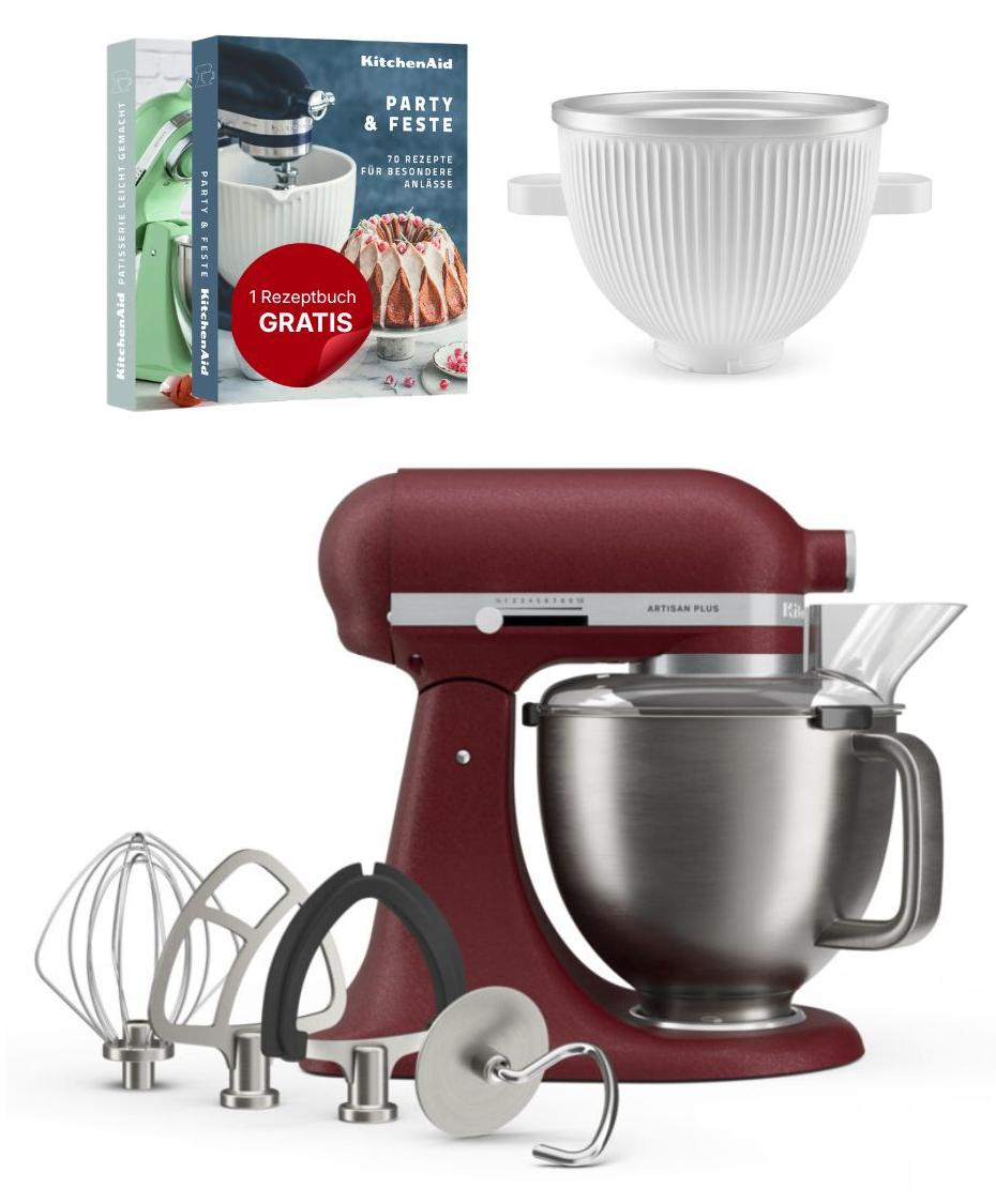 KitchenAid 4,7 L 5KSM50 Artisan Plus Küchenmaschine Icelover mit Eiszubereiter Sun dried tomato