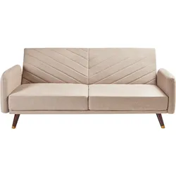SCHLAFSOFA 3-Sitzer Kunstleinen Hellbraun Senja