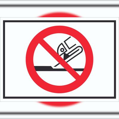 HB-Druck Nicht zulässig für Seitenschleifen Symbol Schild A6 (105x148mm)