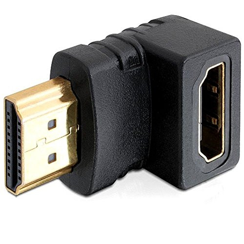 Delock HDMI-adapter HDMI-stekker naar HDMI-bus 90 graden onder, zwart