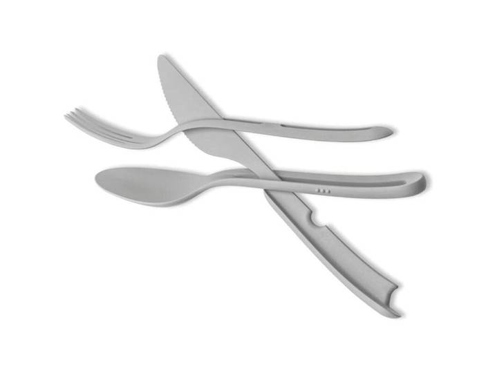 Besteck-Set silwy Grau Kunststoff 3-tlg