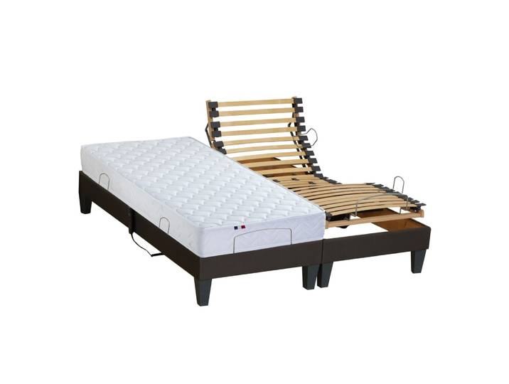 Sommier électrique et matelas accueil latex 160x200