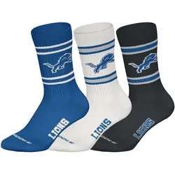 NFL Unisex Socken, 3er Pack - NFL Teams, 3Pack Crew Socks, Football, Logo, Baumwollmischung Detroit Lions / 39-42