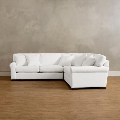 Cleo Upholstered Sectional - Build Your Own, Left Arm Facing Loveseat, Livesmart Performance Presley Pearl / Left Arm Facing Loveseat - Grandin Road