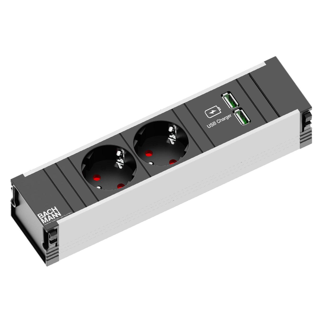 Bachmann CONI 2xSchuko 1xUSB Charger (2x, CEE 7/3) (912.0156)
