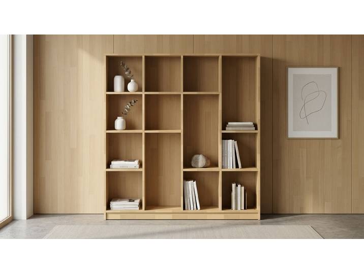 Bibliothèque moderne sur mesure Pickawood Hêtre Naturel huilé