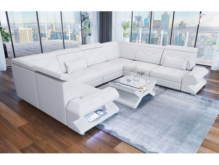 Designsofa Sorrento U-Form aus Leder
