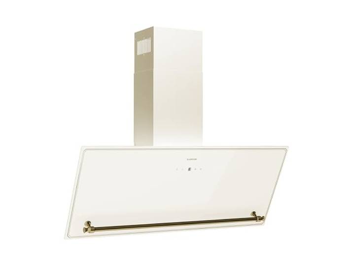 Klarstein Victoria Dunstabzugshaube - 90 cm Abzugshaube, Touch-Bedienfeld, 400 m³/h Luftstrom, A++ Energieeffizienz, LED-Beleuchtung, Leise 52 dB, Creme & Gold, Abluft & Umluft
